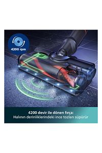 7000 Serisi Aqua 25.2 V Kablosuz Dik Süpürge, PowerCyclone 12, 80 dk'ya Kadar Şarj, XC7053/01 ürün fotoğrafı
