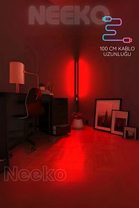 Uzaktan Kumandalı Köşe Rgb Led Abajur Aplik Gece Lambası Kumandalı 120 Cm ürün fotoğrafı