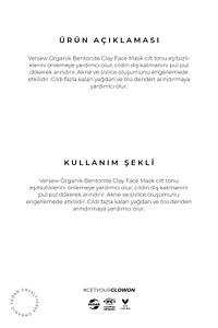 Organik Bentonite Cilt Tonu Eşitleyici Kil Maskesi 50 ml ürün fotoğrafı