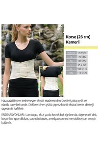 Çelik Balenli Lumbosakral Ortopedik Demirli Süngerli Cırtlı Bel Fıtık Korsesi Standart Beden (26 Cm) ürün fotoğrafı