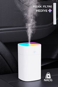 H2o Humidifier 400 ml Ulrasonik Hava - Oda- Araç Nemlendirici Buhar Makinesi Aroma Difüzörü 4507 ürün fotoğrafı