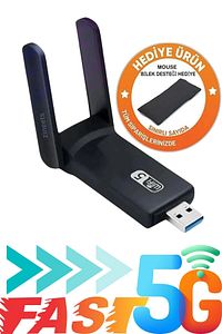 1300 Mbps Dual Band Usb 3.0 Adaptör Kablosuz Wifi Alıcı 2.4ghz 5ghz New Free Windows 7/8/10/11 ürün fotoğrafı