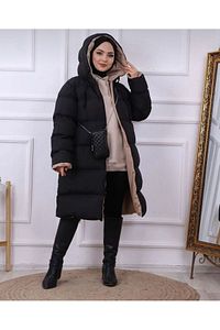 Kadın Fit (geniş Kalıp) Çift Taraflı Uzun Şişme Mont Regular ürün fotoğrafı