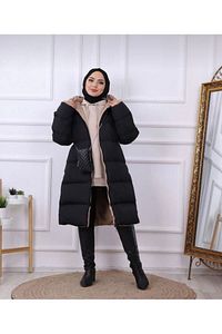 Kadın Fit (geniş Kalıp) Çift Taraflı Uzun Şişme Mont Regular ürün fotoğrafı