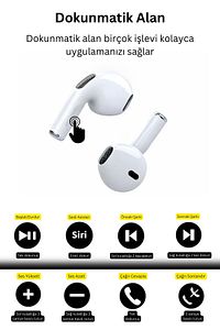 Pro 5 Ios Android Uyumlu Dokunmatik Bluetooth Kulaklık 8d Stereo Hd Ses ürün fotoğrafı