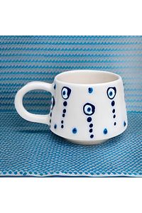 Seramik El Işlemesi Kahve Fincanı Kupa Mug Bardak Damla Nazar 200 Cc ürün fotoğrafı