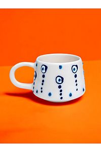 Seramik El Işlemesi Kahve Fincanı Kupa Mug Bardak Damla Nazar 200 Cc ürün fotoğrafı