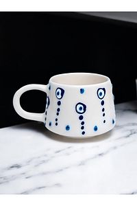 Seramik El Işlemesi Kahve Fincanı Kupa Mug Bardak Damla Nazar 200 Cc ürün fotoğrafı