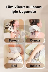 Şarjlı Ovmalı Isıtmalı Boyun Sırt Omuz Masaj Aleti Insan Eli Yoğurma Hissi Akupunktur Masajı ürün fotoğrafı