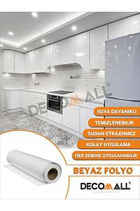 Beyaz Lake Mutfak Dolabı Kaplama Folyosu ürün fotoğrafı