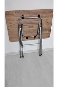 Mutfak Masası Kalın Profil 60x90 cm Balkon Masası Katlanır Kırma Antik ürün fotoğrafı