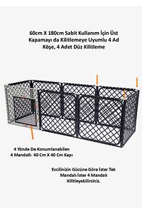 Üstü Kapanabilir 60cm X 60 Cm 8 Ad Köpek, Kedi, Tavşan, Eğitim, Oyun Çiti Ve Kafesi ürün fotoğrafı