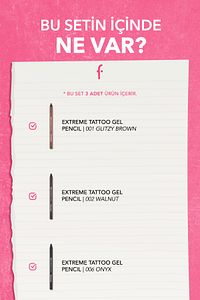 Extreme Tattoo 3'lü Jel Göz Kalemi Seti ürün fotoğrafı
