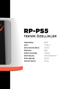 Rp-ps5 Playstation 5 Rgb Işıklı Hızlı Şarj Istasyonu ürün fotoğrafı