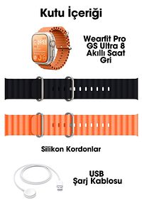 Gs8 Watch 8 Ultra 49mm Uyumlu Gerçek Kordon Kilitlemeli Akıllı Saat Çift Kordonlu ürün fotoğrafı