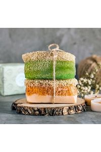 El Yapımı Kabak Lifli Keçi Sütlü Ballı & Kükürtlü Sabunu 2'li Set 140 gr ürün fotoğrafı