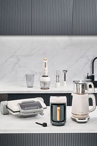 Gold 4'lü Elektrikli Çeyiz Seti Tost, Kahve, Çay Makinesi ve Blender Seti Krem ürün fotoğrafı