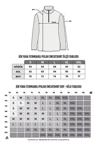 Unisex Standart Fit Rahat Kesim Tüylenme Yapmayan Soğuk Geçirmez Lacivert Dik Yaka Polar Sweatshirt ürün fotoğrafı