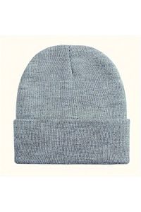 Unisex Gri Siyah Basic Kışlık 2'li Bere Seti ürün fotoğrafı