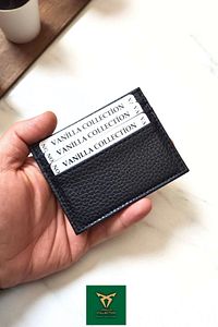 Unisex Mini Ve Ince Deri Dizme Kartlık Portföy Floter Siyah ürün fotoğrafı