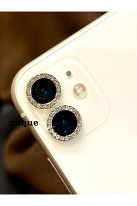 İphone 11/12/12mini Taşlı 2adet Silver Renkli Taşlı Kamera Lens Koruyucu Ve Camı Koruyucu ürün fotoğrafı
