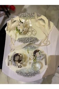 Epoksi Söz Nişan Tepsisi Yüzük Tepsisi Damat Fincan Seti Epoksi tepsi ürün fotoğrafı