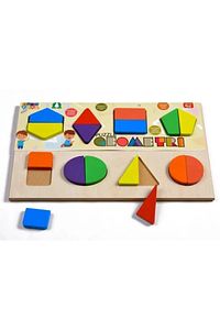 Ahşap Puzzle 3'ü 1 Arada Alfabe-Geometri-Sayılar ürün fotoğrafı