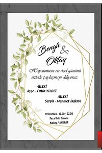Düğün - Nişan & Kına Davetiyesi (50 Adet ) ürün fotoğrafı