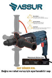 850w Metal Şanzıman Darbeli Matkap Kırıcı Delici Hilti 2-28mm ürün fotoğrafı