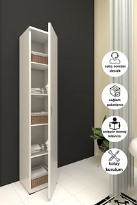 Banyo Dolabı Tek Kapaklı 5 Bölmeli Çok Amaçlı Dolap ürün fotoğrafı