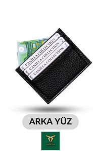 Unisex Mini Ve Ince Deri Dizme Kartlık Portföy Floter Siyah ürün fotoğrafı