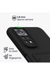 Redmi Note 11 Pro & 12 Pro 4g Kılıf Kamera Korumalı Kartlıklı Cüzdanlı Kırmızı Tuşlu Siyah ürün fotoğrafı