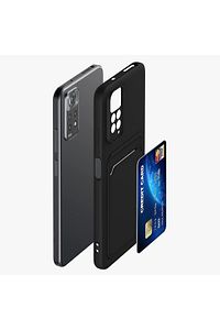 Redmi Note 11 Pro & 12 Pro 4g Kılıf Kamera Korumalı Kartlıklı Cüzdanlı Kırmızı Tuşlu Siyah ürün fotoğrafı