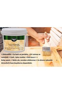 Su Bazlı Çok Amaçlı Taş Ve Ahşap Verniği 0.75lt Şeffaf-hava Koşullarından Etkilenmez-kokusuz-parlak ürün fotoğrafı