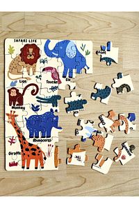 Safari Vahşi Hayvanlar Mini Puzzle | 3-7 Yaş - 40 Parça ürün fotoğrafı