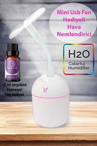 H2o Humidifier pervaneli Ultrasonik Oda Nemlendirici Koku Makinesi 250 ml Usb Mini Fan Koku ürün fotoğrafı