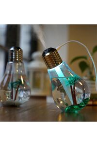 PRO Ampül Şekilli Oda/hava Nemlendirici Usb Su Hazneli Sıcak Soğuk Buharlı 7 Led Işıklı Gece Lambası ürün fotoğrafı