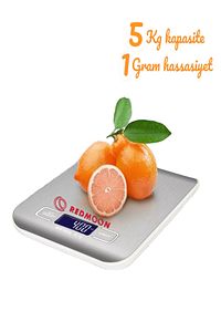 Lüx Mutfak Terazisi Dijital 5 Kg Paslanmaz Çelik Mutfak Tartısı Pil Hediyeli ürün fotoğrafı