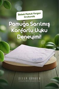 %100 Organik Pamuk Bebek Yorgan 95x145 Cm Tela Çantalı ürün fotoğrafı