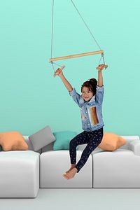 Trapez Ahşap Duyusal Salıncak Çocuk Aktivite Jimnastik Yoga Gelişim Salıncağı ürün fotoğrafı