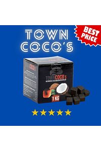 Town Coco's #26 Nargile Kömürü - 1 Kg 64 Küp - Yüksek Kalite Nargile Kömürü ürün fotoğrafı