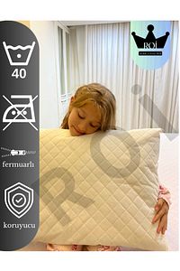 6'LI TER VE KİR GEÇİRMEZ 50X70 KAPİTONELİ DESENLİ FERMUARLI YASTIK ALEZİ ürün fotoğrafı
