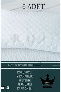 6'LI TER VE KİR GEÇİRMEZ 50X70 KAPİTONELİ DESENLİ FERMUARLI YASTIK ALEZİ ürün fotoğrafı