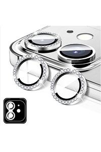 İphone 11/12/12mini Taşlı 2adet Silver Renkli Taşlı Kamera Lens Koruyucu Ve Camı Koruyucu ürün fotoğrafı