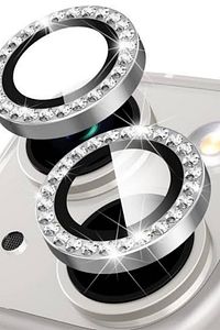 İphone 11/12/12mini Taşlı 2adet Silver Renkli Taşlı Kamera Lens Koruyucu Ve Camı Koruyucu ürün fotoğrafı