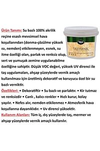 Su Bazlı Çok Amaçlı Taş Ve Ahşap Verniği 0.75lt Şeffaf-hava Koşullarından Etkilenmez-kokusuz-parlak ürün fotoğrafı