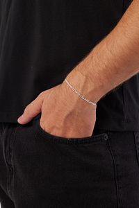 3mm Gurmet 925 Ayar Gümüş Erkek Zincir Bileklik Veb-5019 ürün fotoğrafı
