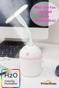 H2o Humidifier pervaneli Ultrasonik Oda Nemlendirici Koku Makinesi 250 ml Usb Mini Fan Koku ürün fotoğrafı