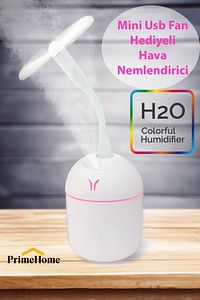 H2o Humidifier pervaneli Ultrasonik Oda Nemlendirici Koku Makinesi 250 ml Usb Mini Fan Koku ürün fotoğrafı