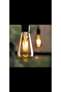 Rustik Led Ampul 6'lı Eko Paket Amber E27 Duy Armut Tipi Dekoratif Vıntage Aydınlatma ürün fotoğrafı